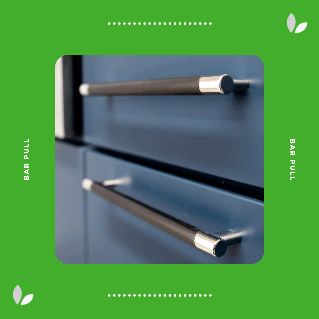 Matte black bar pulls on white shaker kitchen cabinets, offering a modern and streamlined look with clean horizontal lines.
