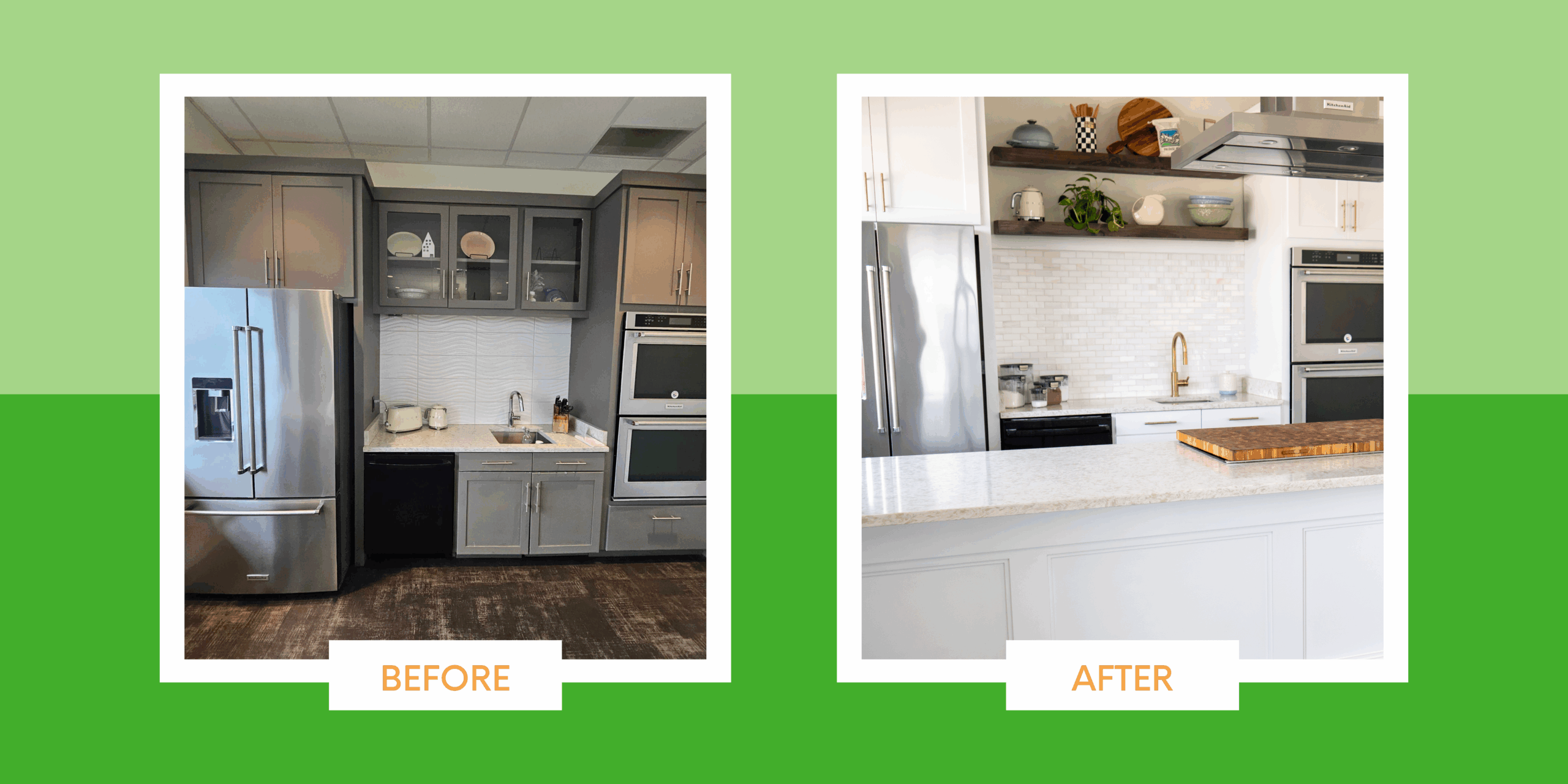 Updated Springfield test kitchen with white cabinet fronts affordable kitchen remodel