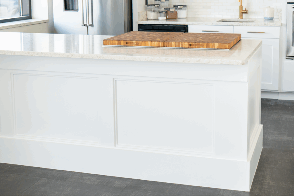 Updated test kitchen with white cabinets installed by Springfield team